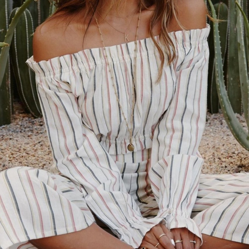 NWT Billabong Off The Shoulder Puffy Sleeve Top